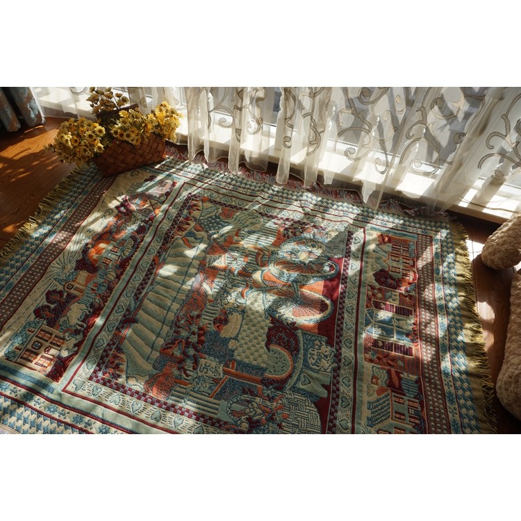 Cotton WarmThread Sofa Cover Blanket with Tassels 130 x 180cm - Tribal Pattern-5
