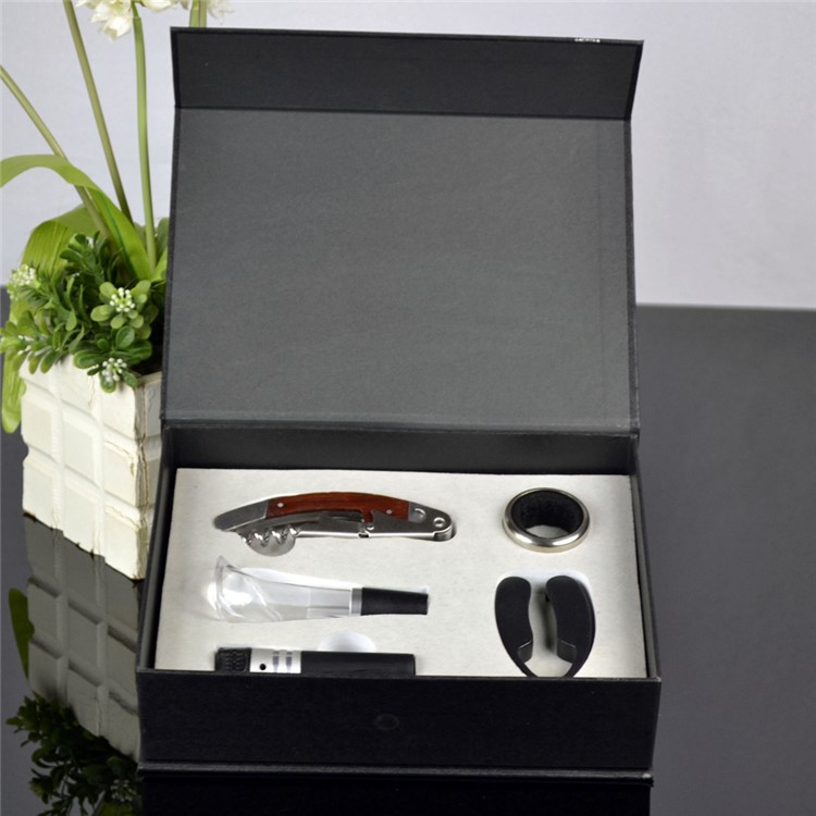 BY609 5 in 1 Rosewood Corkscrew Wine Bottle Opener Knife + Wine Ring + Foil Cutter + Wine Aerator Pourer + Vacuum Bottle Stopper Kit-14