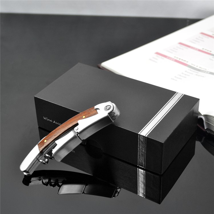 BY612 3-in-1 Premium Rosewood Wood Stainless Steel Corkscrew Beer and Wine Opener-1