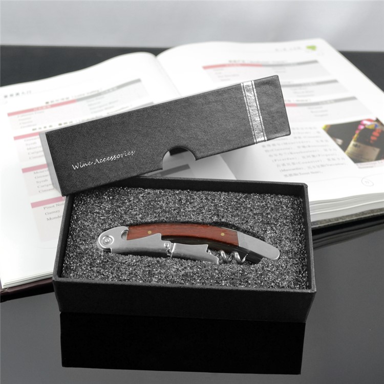 BY612 3-in-1 Premium Rosewood Wood Stainless Steel Corkscrew Beer and Wine Opener-5
