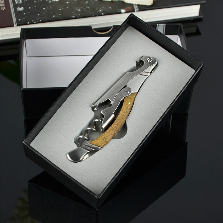 BY633 Premium Natural Wood Stainless Steel Corkscrew Beer and Wine Opener-7