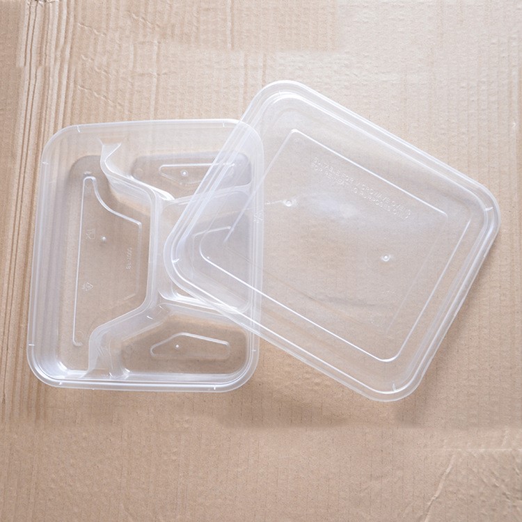 Purchased 10pcs 750ml Polypropylene Plastic Transpa Disposable Lunch Box With 4 Compartments