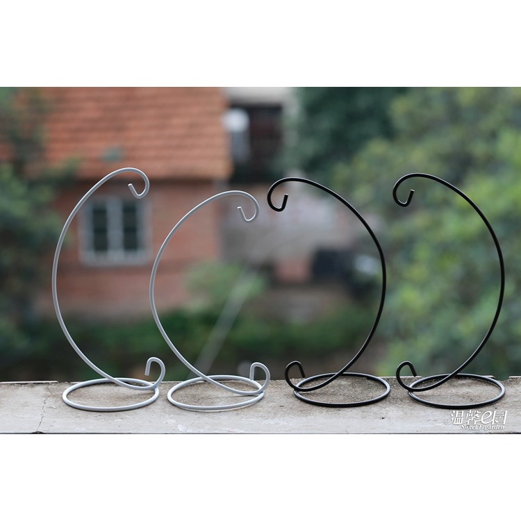 10PCS Eisen-hängender Standplatz-Halter-Kerze-Halter-Kerzenhalter für Glasball-Laterne-Licht - Schwarz-4