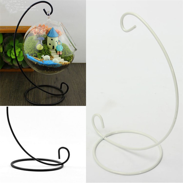 10PCS Eisen-hängender Standplatz-Halter-Kerze-Halter-Kerzenhalter für Glasball-Laterne-Licht - Schwarz-5