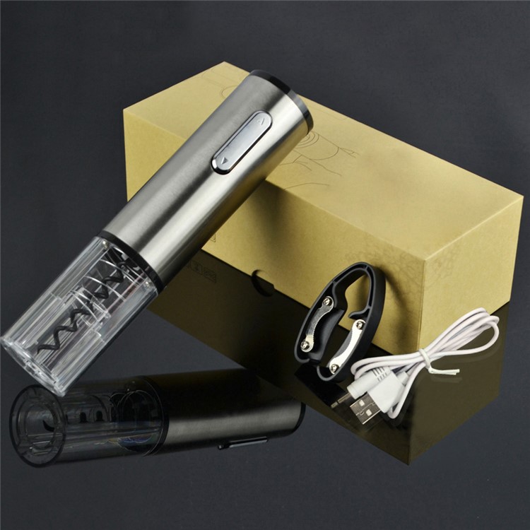 BAIYI BY220 Abrebotellas eléctricas para botellas de vino con cortador de láminas - Transparente-1