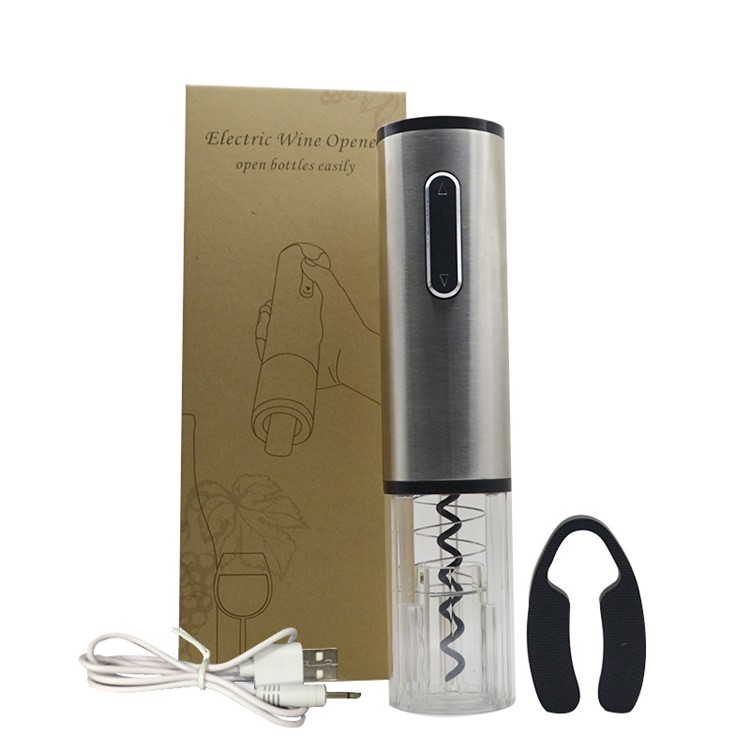 BAIYI BY220 Abrebotellas eléctricas para botellas de vino con cortador de láminas - Transparente-2