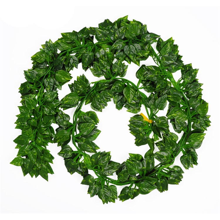 12Pcs Artificial Ivy Vine Watermelon Begonia Scindapsus Grapes Fake Evergreen Leaves - Watermelon Leaves-5
