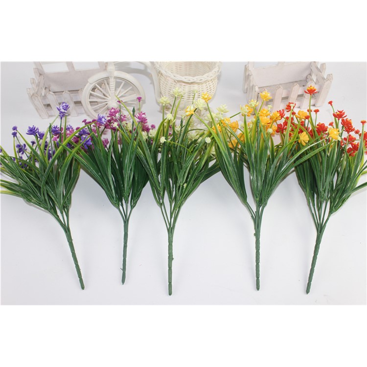 5Pcs Fake Flowers Greenery Shrubs Plants Plastic Bushes - Multi-color-5