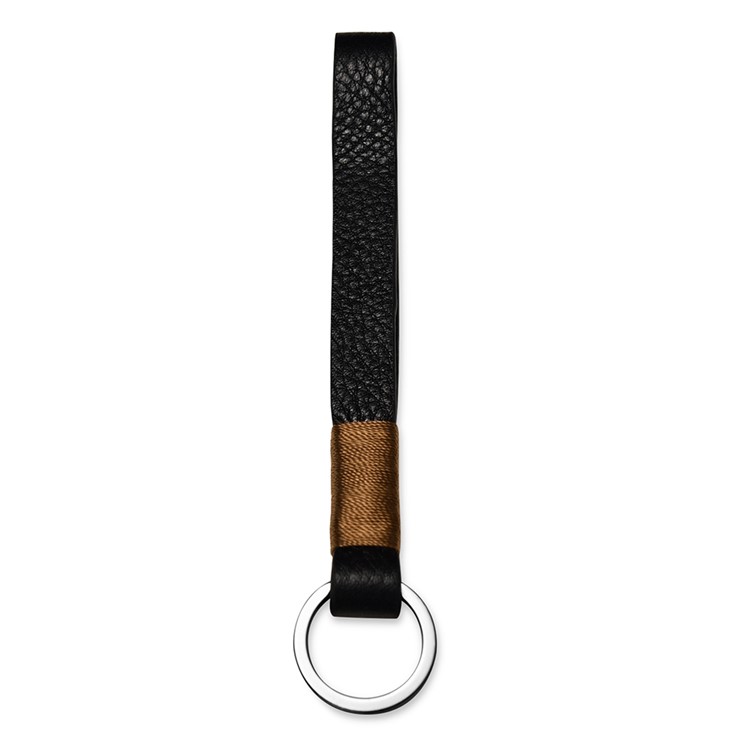 ICARER Luxury Genuine Leather Metal Key Ring Key Chain - Black-3