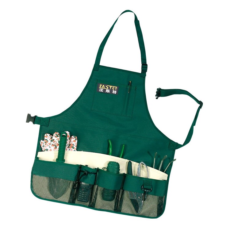 Oxford Cloth Work Shop Apron Heavy Duty Wear-resistant Garden Tools Apron - Green-4
