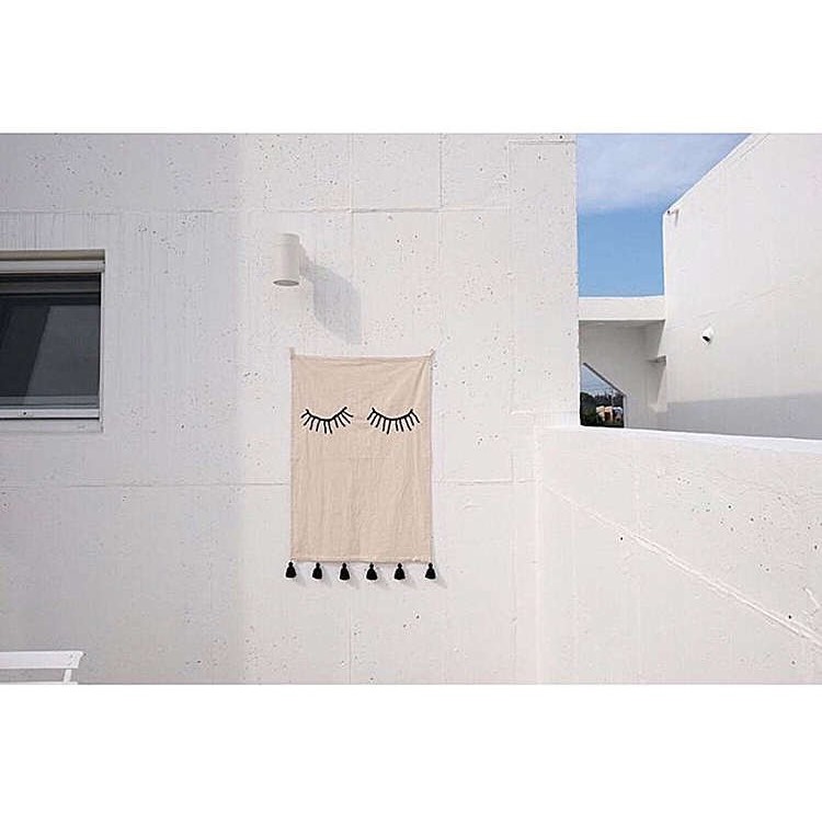 Cotton Line Eyelash Tassel Hanging Cloth Wall Home Decor 50 x 70cm-5