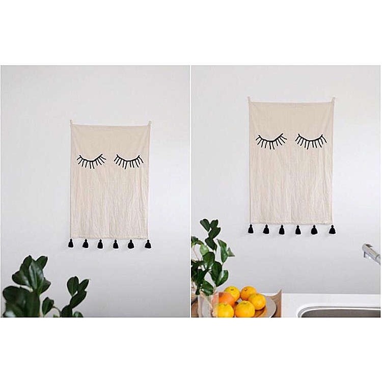 Cotton Line Eyelash Tassel Hanging Cloth Wall Home Decor 50 x 70cm-7