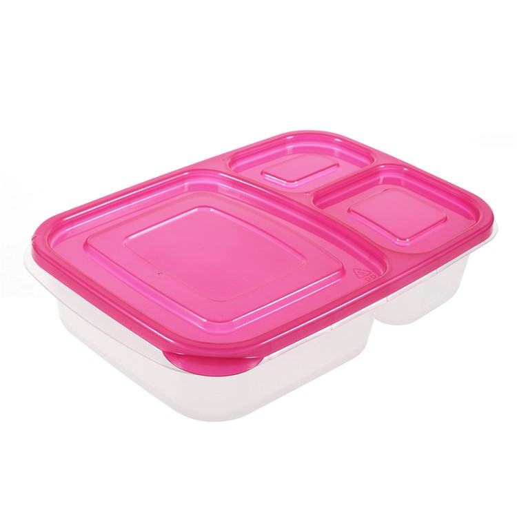 7PCS/Lot 3 Compartments Lunch Box Container Reusable Food Container-10