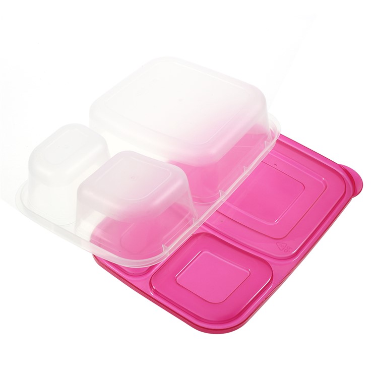 7PCS/Lot 3 Compartments Lunch Box Container Reusable Food Container-12