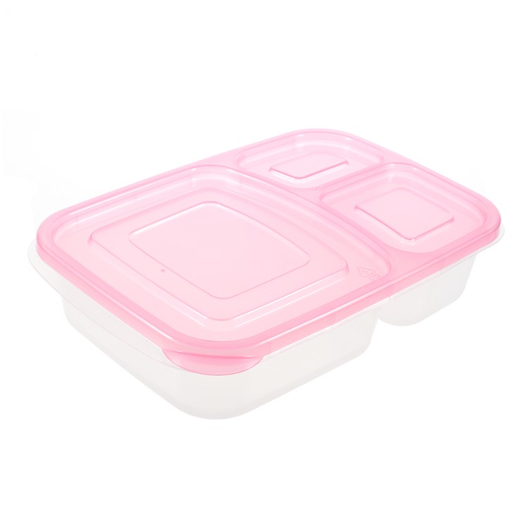 7PCS/Lot 3 Compartments Lunch Box Container Reusable Food Container-13