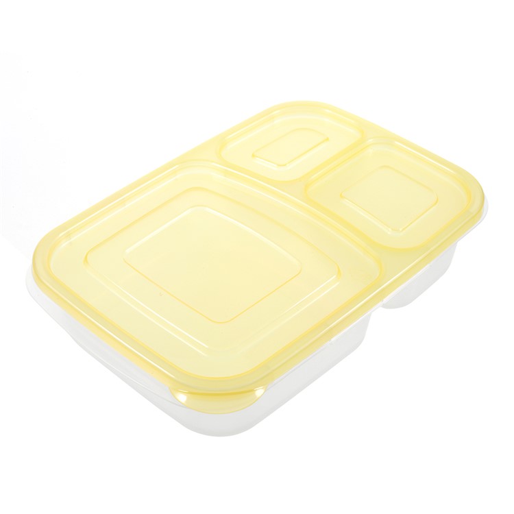7PCS/Lot 3 Compartments Lunch Box Container Reusable Food Container-15