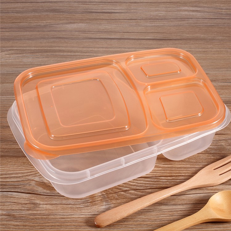 7PCS/Lot 3 Compartments Lunch Box Container Reusable Food Container-5