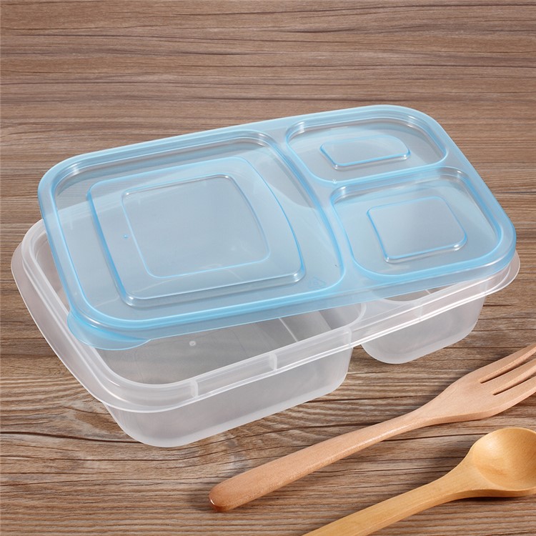 7PCS/Lot 3 Compartments Lunch Box Container Reusable Food Container-8