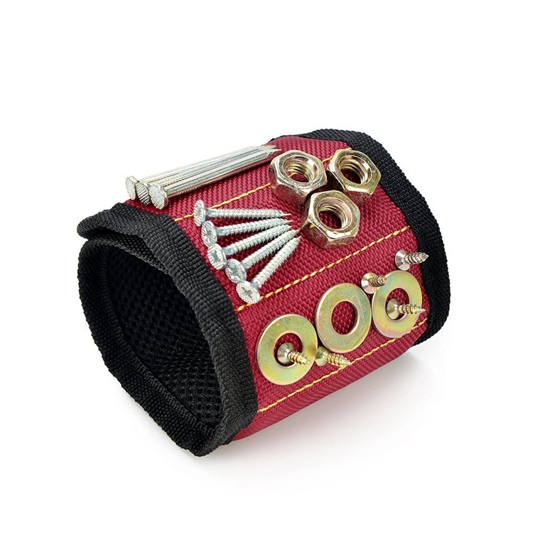 Magnetic Wristband with 2 Strong Magnets for Holding Tools, Screws, Nails, Bolts, Drilling Bits-7