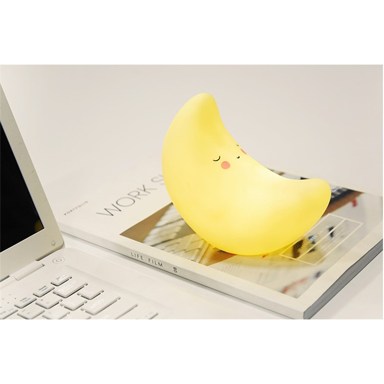 Lovely Moon Shape LED Night Light Warm Ambience Light for Bedroom Nursery etc.-6