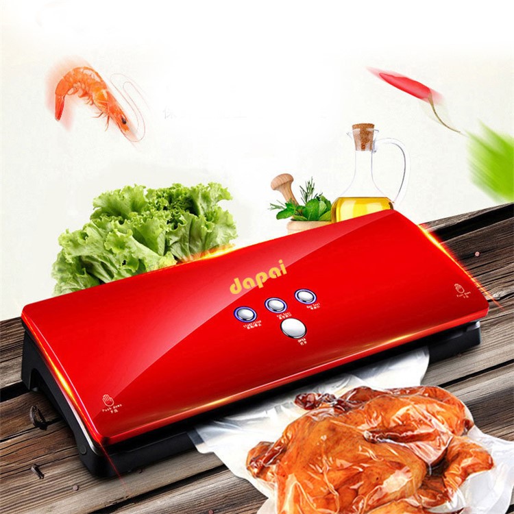 DAPAI Food Plastic Bag Sealer Vacuum Sealer Machine - Red / US Plug-2