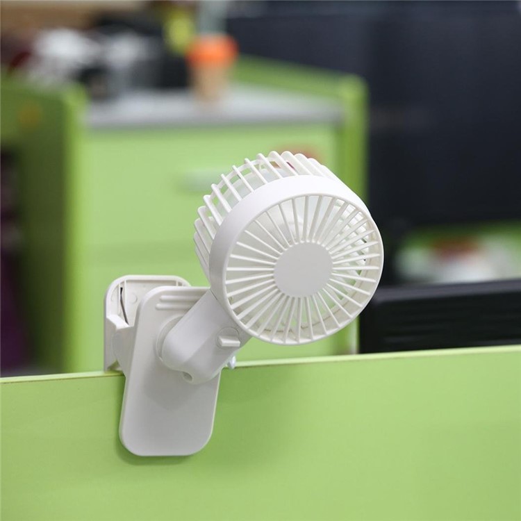 Portable Double Turn Leaves Fan USB Table Stand Fan 2-Speed Wind Adjustable - White-3