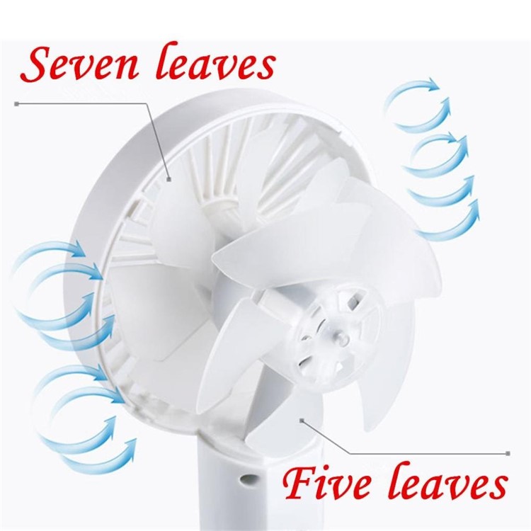 Portable Double Turn Leaves Fan USB Table Stand Fan 2-Speed Wind Adjustable - White-4