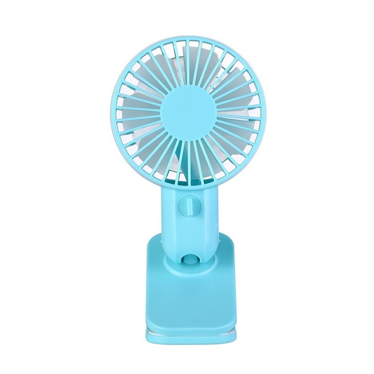 Clip Base USB Double Turn Leaves Fan Desk Table Fan with Adjustable Speed - Blue-2