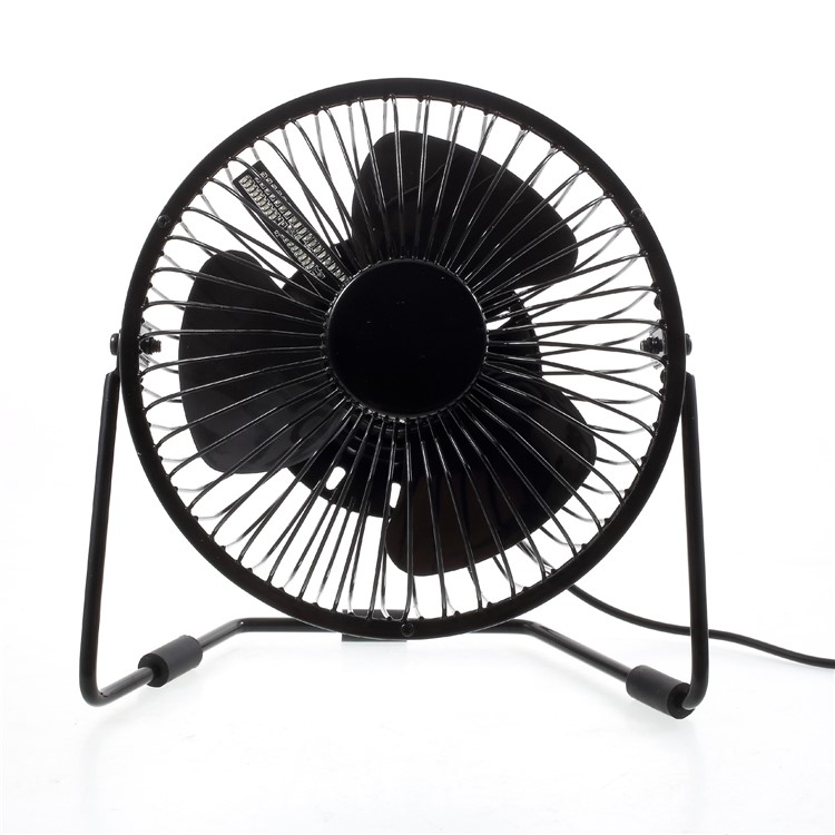 3-in-1 Desktop Temperature Time Humidity Clock LED Display Metal Fan Mini USB Rechargeable Table Fan-4
