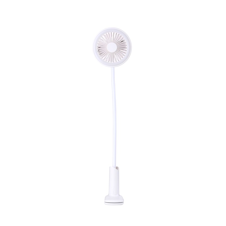 Showerhead Design Mini Goose-neck USB Cooling Fan with LED Lamp - White-2