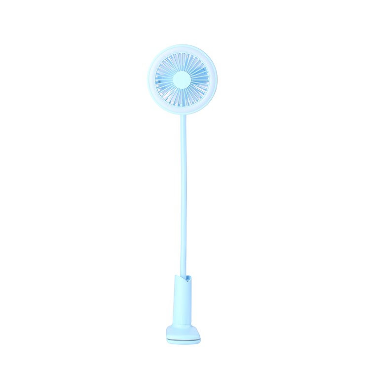 Showerhead Design Lightweight Goose-neck USB Cooling Fan with LED Lamp - Blue-4