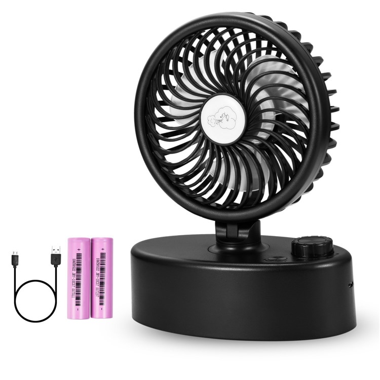 R-19 Rechargeable Battery Powered Fan Mini Personal Cooling Fan 60 Degree Oscillation-4