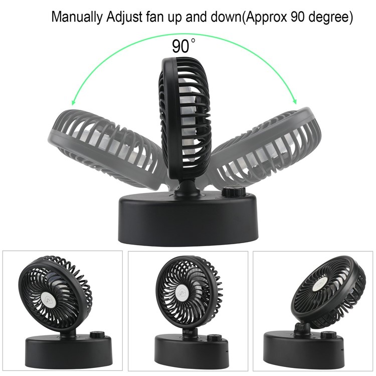 R-20 Mini USB Oscillating Table Desk Fan USB Powered ONLY (No Battery) Stepless Speed Settings-2