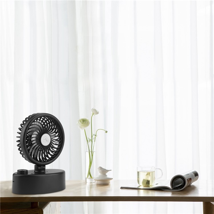 R-20 Mini USB Oscillating Table Desk Fan USB Powered ONLY (No Battery) Stepless Speed Settings-6