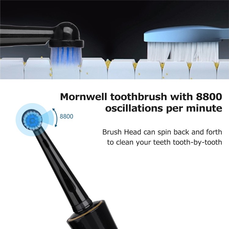 MORNWELL D03B Brosse De Dent Électrique Rechargeable USB Rotation Pour Adultes Enfants-2