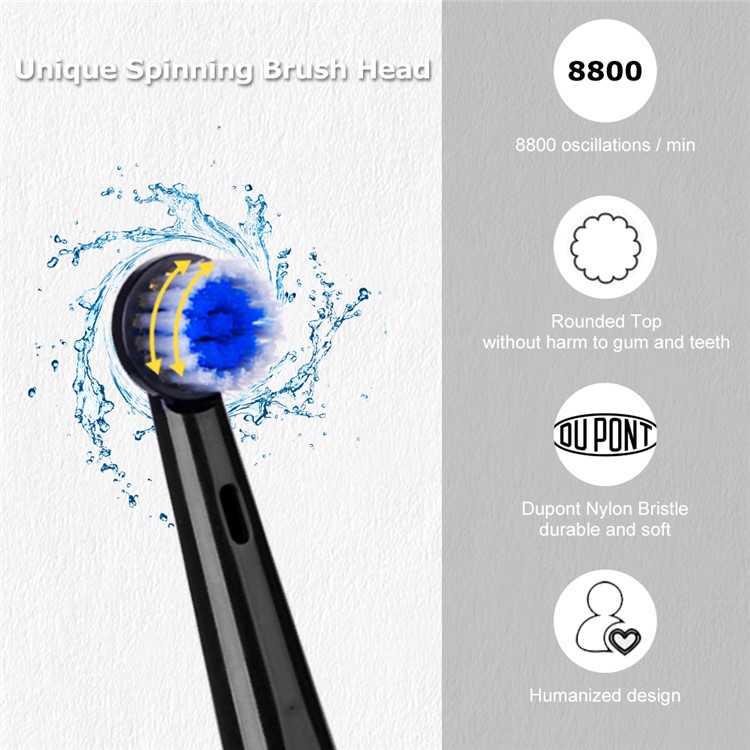 MORNWELL D03B Brosse De Dent Électrique Rechargeable USB Rotation Pour Adultes Enfants-3