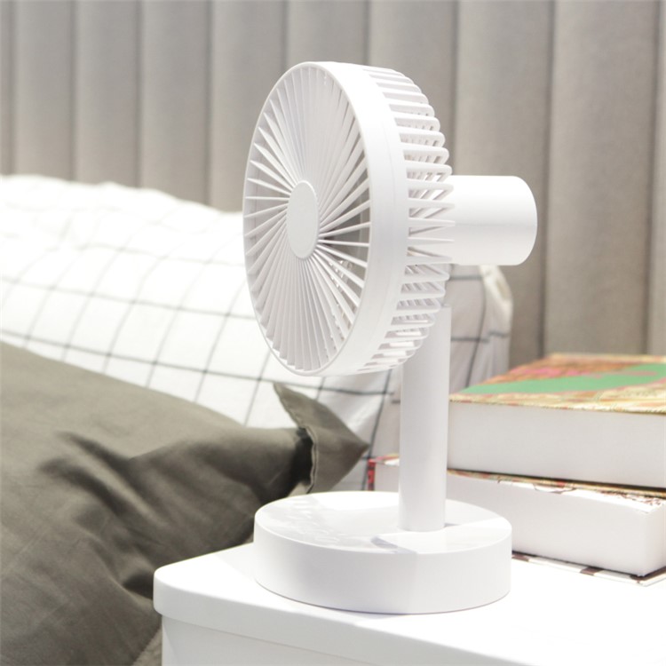 S820 Small Mini Table Home Summer Office Desktop Small USB Shake Head Fan - White-1