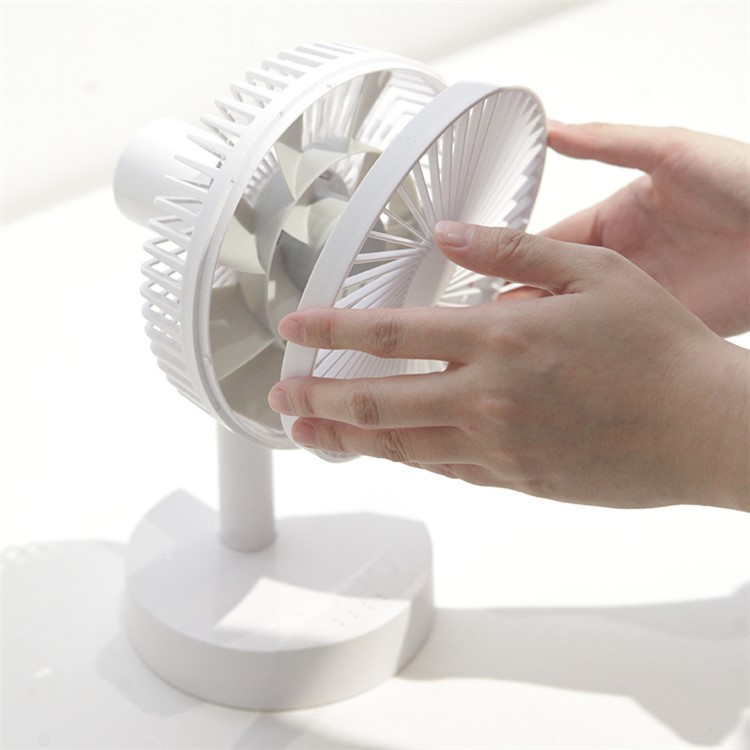 S820 Small Mini Table Home Summer Office Desktop Small USB Shake Head Fan - White-2