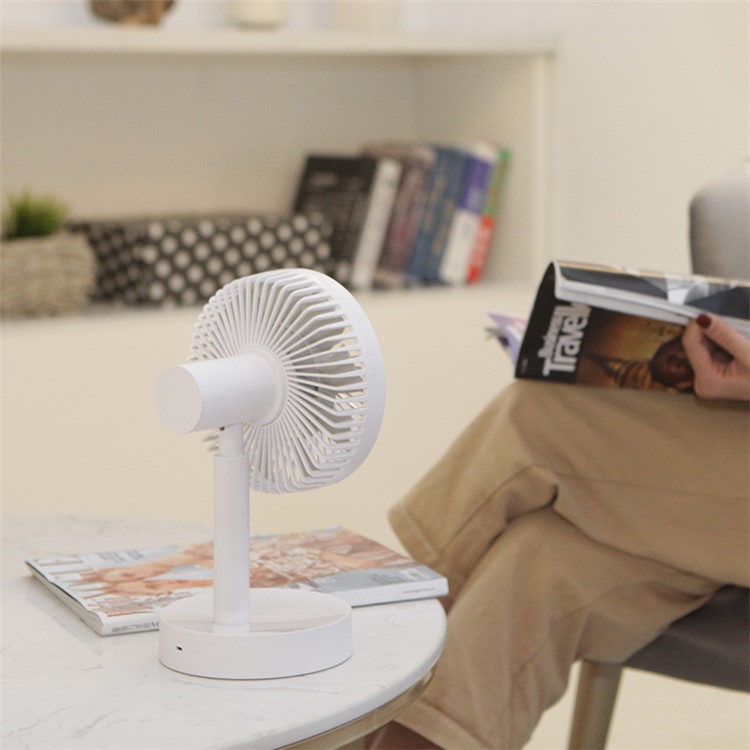 S820 Small Mini Table Home Summer Office Desktop Small USB Shake Head Fan - White-8