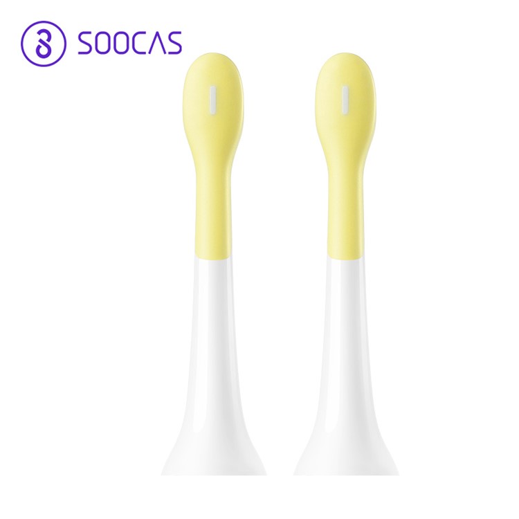 2Pcs/Set XIAOMI SOOCAS C1 Children's Sonic Electric Toothbrush Heads - Yellow-2