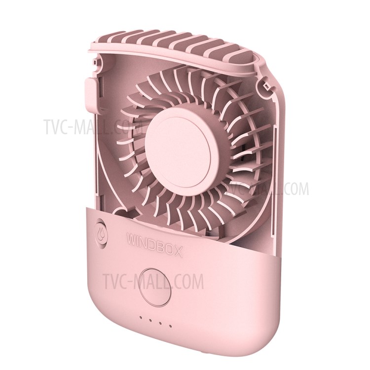 UV Disinfection Lamp Aromatherapy Power Bank Multi-functional Cooling Fan Neck Hanging Portable Mini Fan - Pink-5