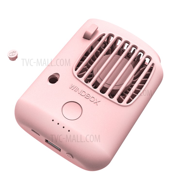 UV Disinfection Lamp Aromatherapy Power Bank Multi-functional Cooling Fan Neck Hanging Portable Mini Fan - Pink-9