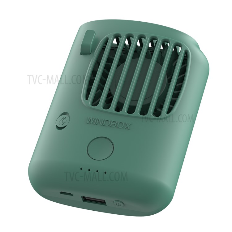 Lâmpada UV Desinfecção Aromaterapia Banco De Potência Multi-funcional Arrefecimento Pescoço Fã Pendurado Mini Ventilador Portátil - Verde-2