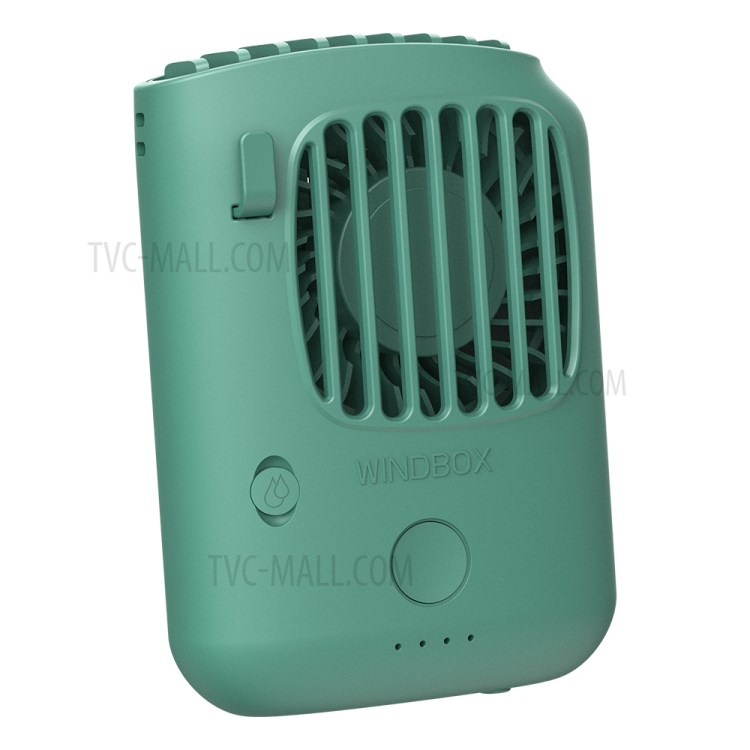 Lâmpada UV Desinfecção Aromaterapia Banco De Potência Multi-funcional Arrefecimento Pescoço Fã Pendurado Mini Ventilador Portátil - Verde-6