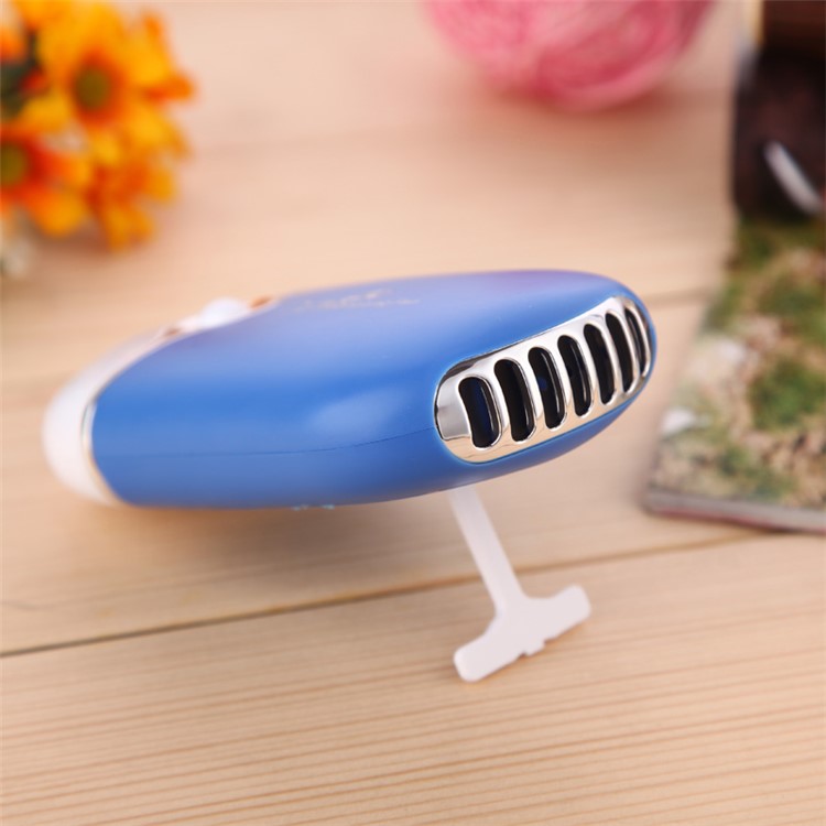 USB Rechargeable Mini Bladeless Air Conditioning Fan with Stand Smile-22 Series - Blue-2