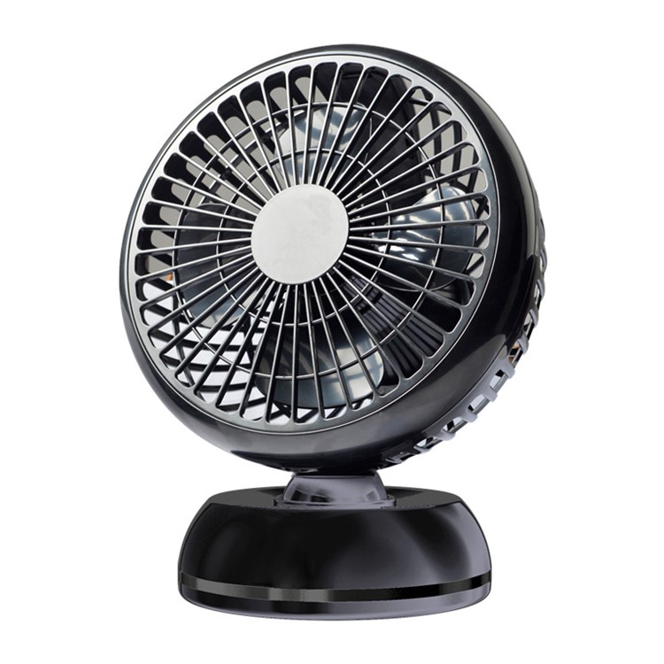 7 Inch 360° Horizontal Rotation Small Quiet Table Personal Fan with 1.1m Retractable USB Cable - Black-1