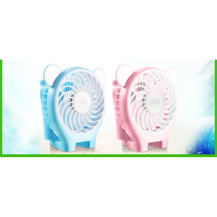 REMAX F17 Portable Handheld Cooling Fan USB Rechargeable with Mirror - Pink-3