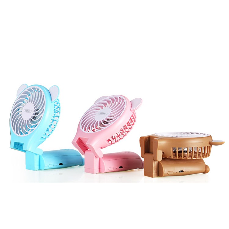 REMAX F17 Portable Handheld Cooling Fan USB Rechargeable with Mirror - Pink-5
