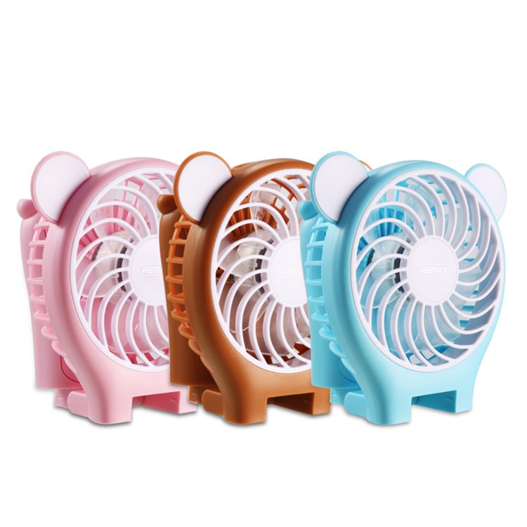 REMAX F17 Portable Handheld Cooling Fan USB Rechargeable with Mirror - Pink-6