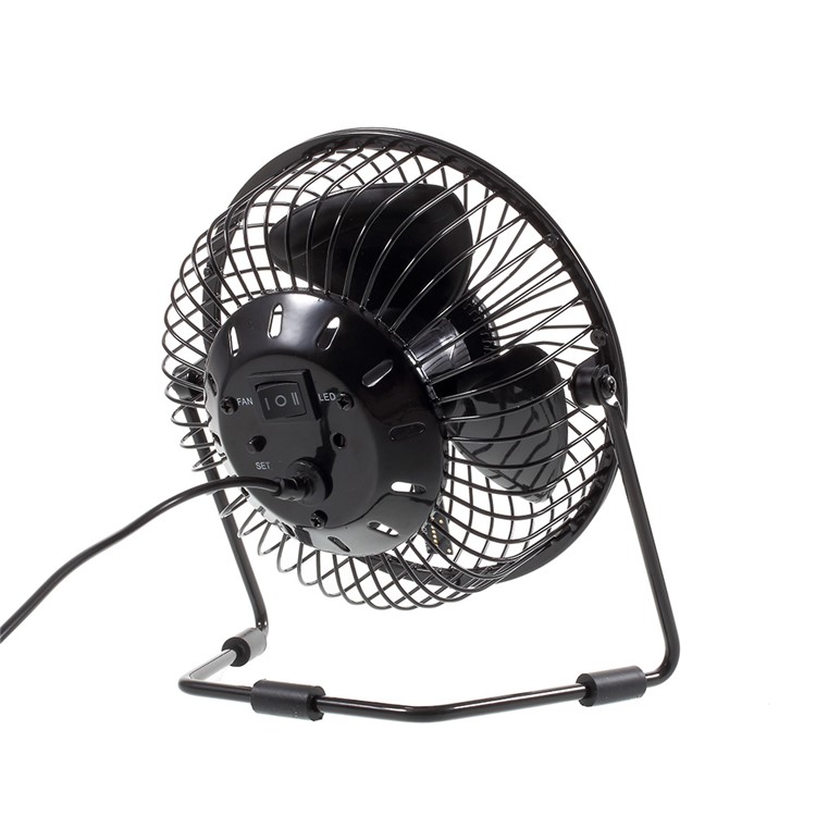 6 Inch 3-in-1 Desktop Temperature LED Display Clock Fan Mini USB Table Fan